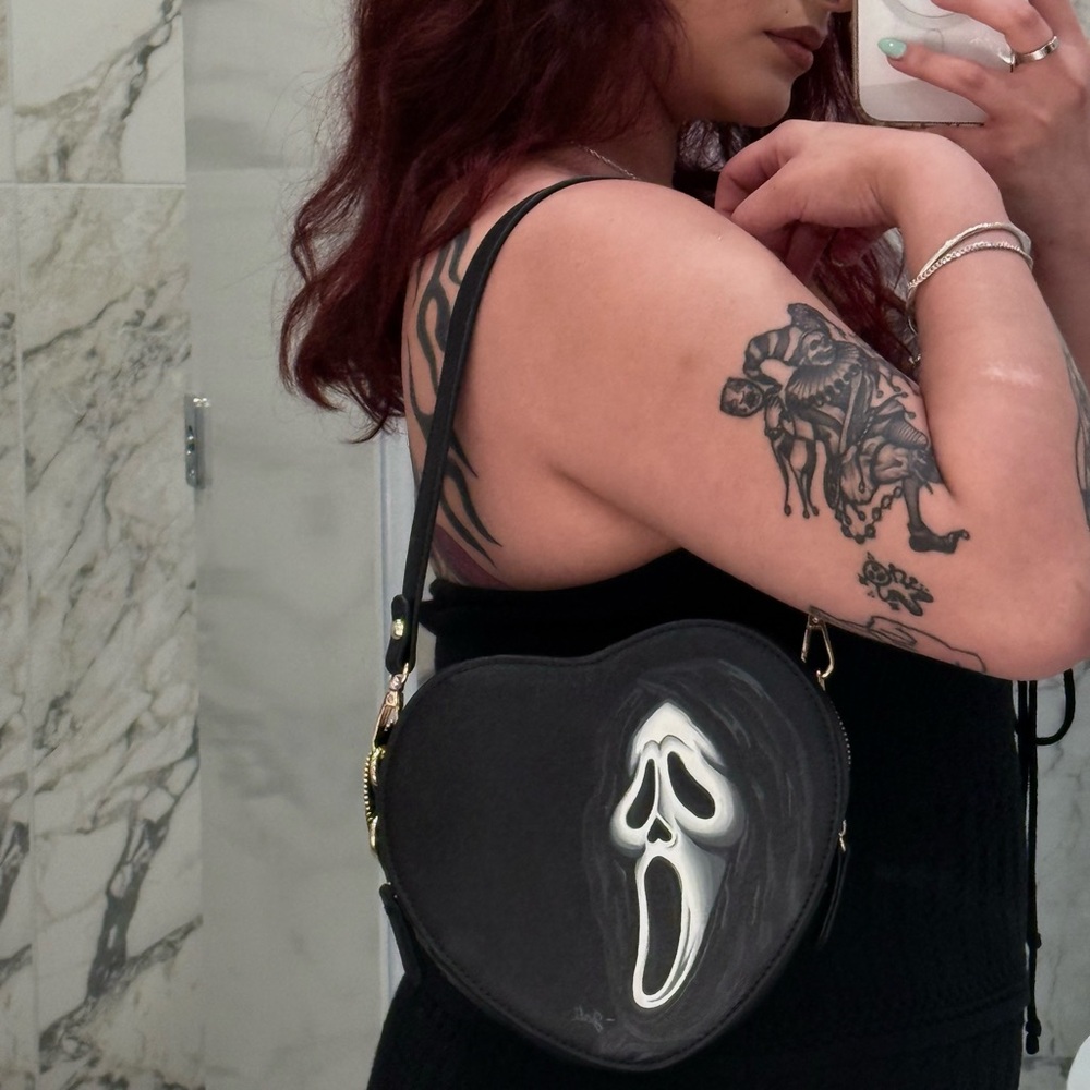 Heart-Shaped Black Crossbody Bag